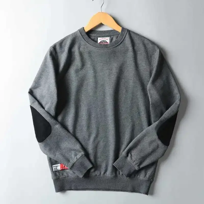2021 Autumn Winter New Men Fashion Simple Solid Hoodies Foreign Trade Original Single Men's Round Neck Long Sleeve Sweatshirts