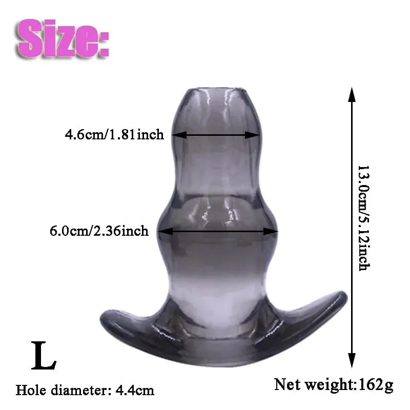 5Sizes Hollow Soft Anal Plug Prostate Massager Butt Plug Enema Sex Toy for Women And Men Anal Dilator Sexual Enhancement Product