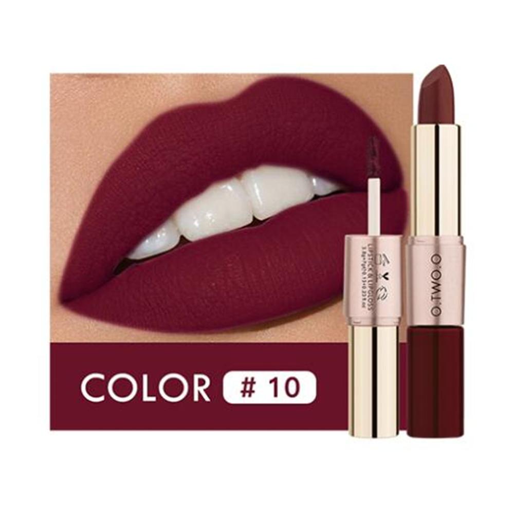 O.TWO.O 2 in 1 Rossetto opaco Lip Gloss Cosmetici Impermeabile Pintalabios Batom Mate Labbra Trucco Rouge 12 colori Stick labbra — image 10