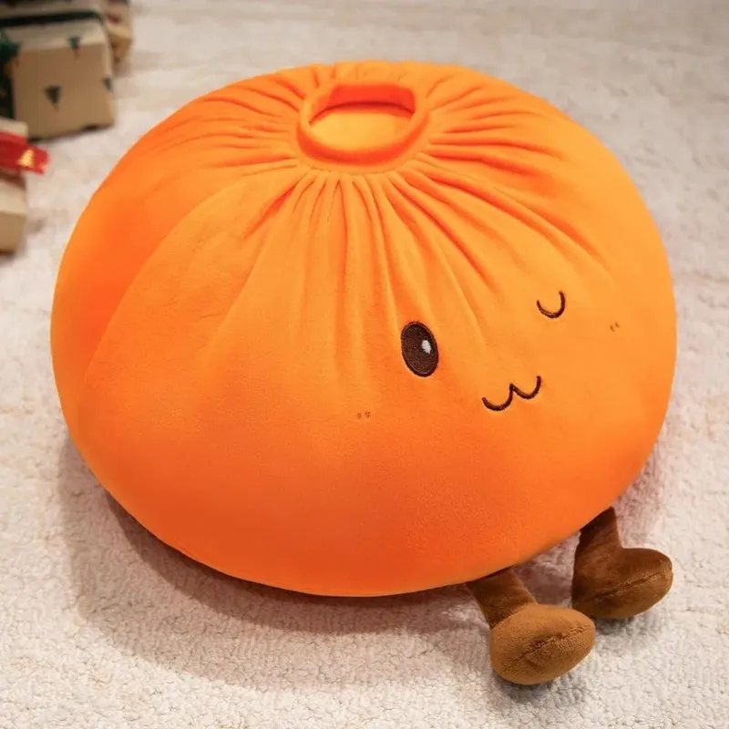 Super Soft Plush Material Steamed Bun Plush Pillow PP Cotton Filled Fluffy Comfortable Dumpling Plush Toy Stress Relief