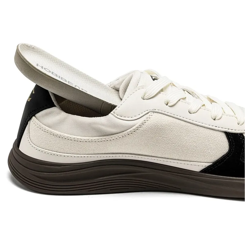 Homens Mulheres Sapatos De Biqueira Larga | Sapatilhas minimalistas de lona de couro artificial, leve, casual, com cadarço, sapato de caminhada — image 3