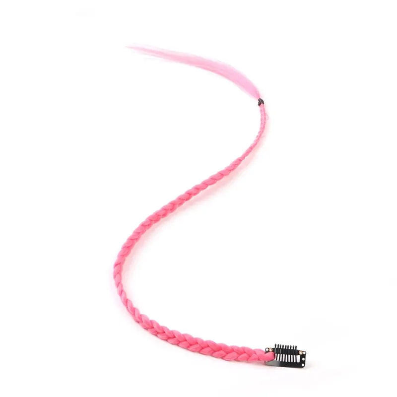 Synthetic 5 Pcs/Lot Clip-in Extension Para sa Babae Ponytail Rainbow Braid Hair Extension 22'' Ombre Hairpiece Box Braid na May Clip — image 23