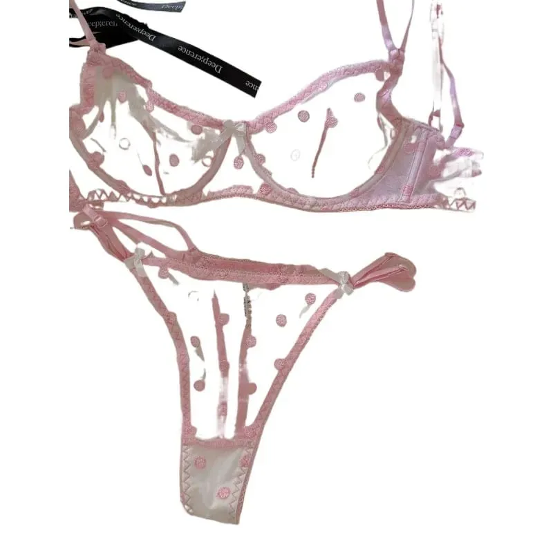 Panty Bra Set Женский Бюстгальтер В Французском Стиле Тонкая Сетка Без Косточек Поддержка Большого Размера Tushy BANERDANNI