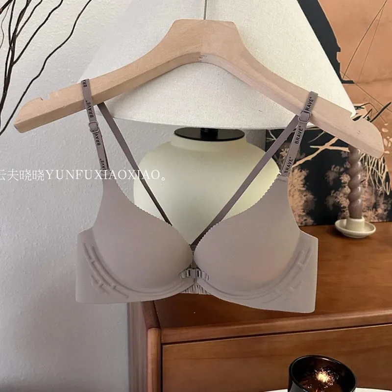Ensemble de lingerie dos nu à fermeture avant avec ensemble de soutien-gorge confortable et sans armatures anti-affaissement. — image 3