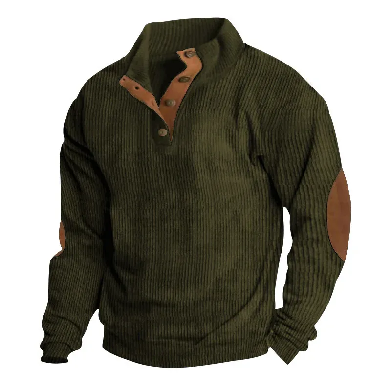 2026 Autumn Winter New Men Corduroy Stand Collar Long Sleeve Jacket Outdoor Casual Sweatshirts — image 14
