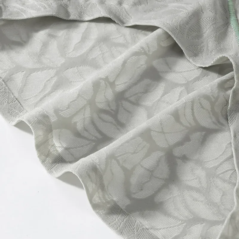 Homens de seda gelo ultra-fino breve roupa interior sem costura renda jacquard respirável pantie 3d bulge bolsa lingerie de malha transparente — image 10