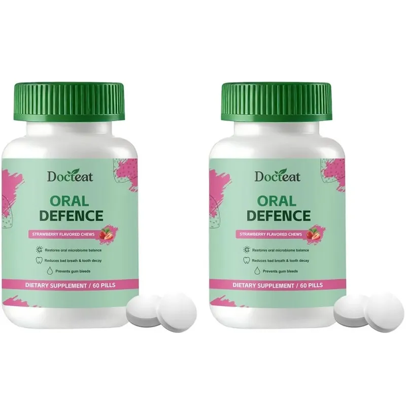 Oral Probiotics Chewable Tablets Strawberry Flavor with Xylitol & Hydroxyapatite Probiotic Complex Oral Health Support 60 Pills — image 9