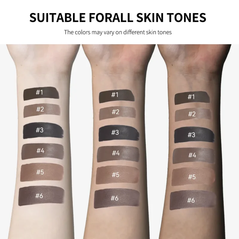 6 Colors Waterproof Eyebrow Tint with Brush Long-Wearing Full-Pigment Smudge-Proof Eyebrow Pomade Natural Wild Brows Makeup — image 8