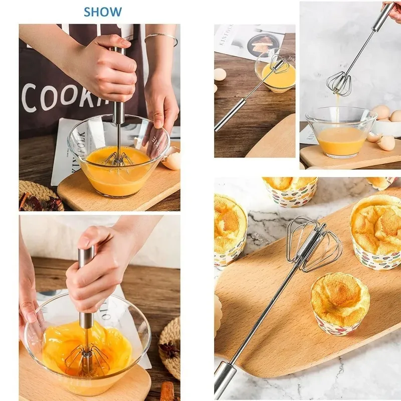 Manual Pressure Rotary Blender Coffee Milk Mixer Handheld Egg Blender Kitchen Baking Cooking Tool — image 6