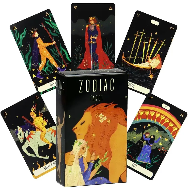 Zodiac Tarot Cards 78 PCS Astrology Constellation Star Sign Tarot Deck Divination Horoscope Star Fortune Telling Oracle Gift
