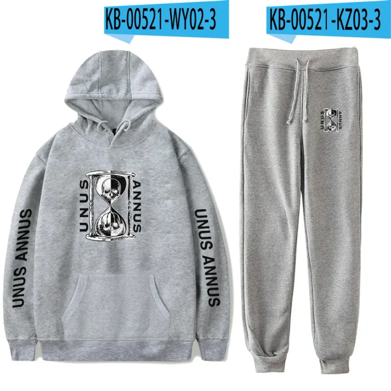 Popular Comfortable Unus Annus Print Sweatshirt Sweatpants Suit Hoodies+ Trousers Suit Boys/Girls 2 Piece Set Clothes