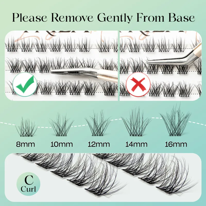 Individuální řasy Cluster C Curl Mix Shluky řas 3D Wispy DIY prodloužení řas 0,1 mm Super tenký pásek Obnovitelné přírodní řasy