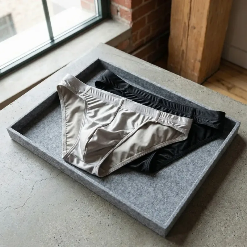 Comfortable Low Waist Men Thin Panties Male Lingerie Simple Men's Underwear Underpants Satin Silk Briefs Gifts — image 12