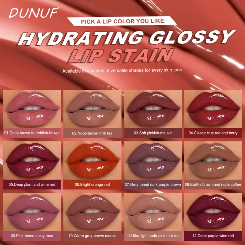 Glossy Lip Gloss Cermin Air Tint Bibir Tahan Lama Tidak Melekit Cawan Gincu Cecair Melembapkan Bogel Merah Coklat Bibir Makeup — image 3
