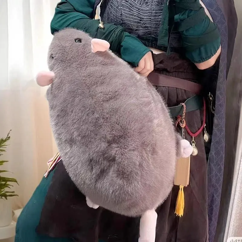 Soft Oversized Animal Figure Cute Simulation Big Mouse Plush Toy Pillow Birthday Gift 1Pcs 35/50/90cm Cartoon Flower Branch Rat — image 6