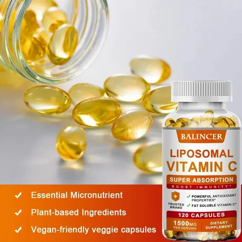 リポソームビタミン C 1500mg 高吸収ビタミン C 免疫システム & コラーゲン高効力脂溶性アスコルビン酸サプリメント — image 3