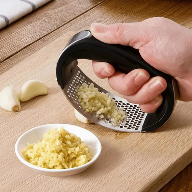 Garlic Press and Mincer Heavy Duty Stainless Steel with Soft Handle Effortless Garlic Crusher for Minced Garlic and Paste — image 2