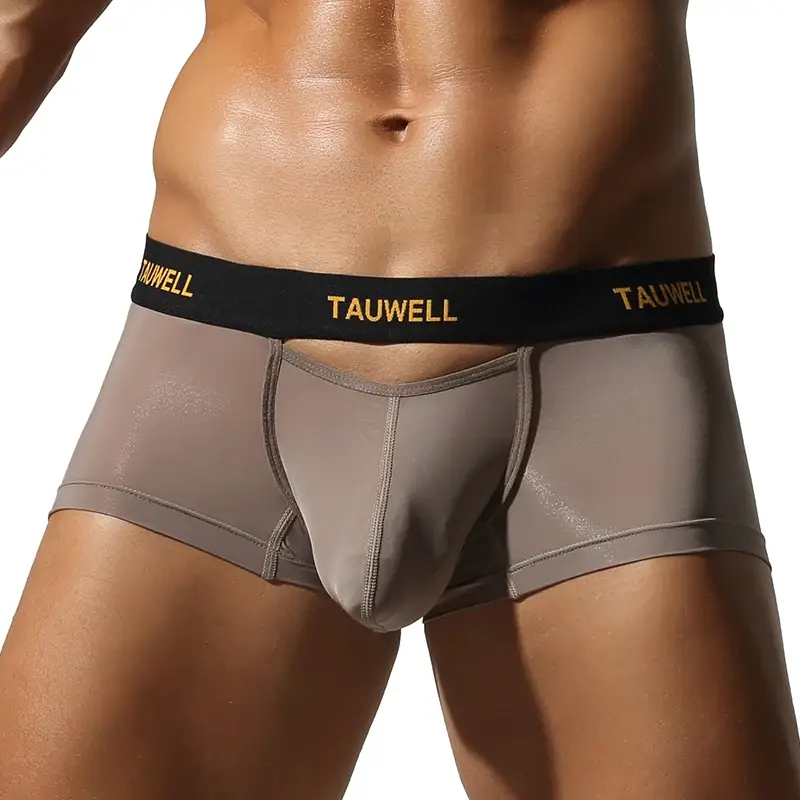 Herrenunterwäsche, bequem, kühl, dünn, sexy, halbtransparent, flacher Winkel, mit U-förmigem Beutel
