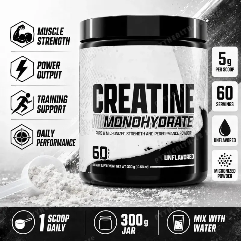 Creatine Monohydrate Powder 300g 60 Servings Micronized Unflavored Easy to Mix Strength Performance Muscle Growth Supplement — image 2