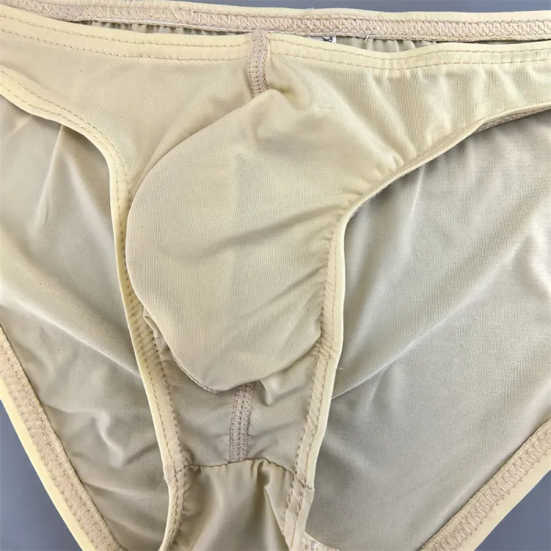 Mens Sexy Ice Silk Underwear Briefs Ultra Thin Seamless Panties Quick Dry Breathable Lingerie Male Comfortable Plus Size Panty