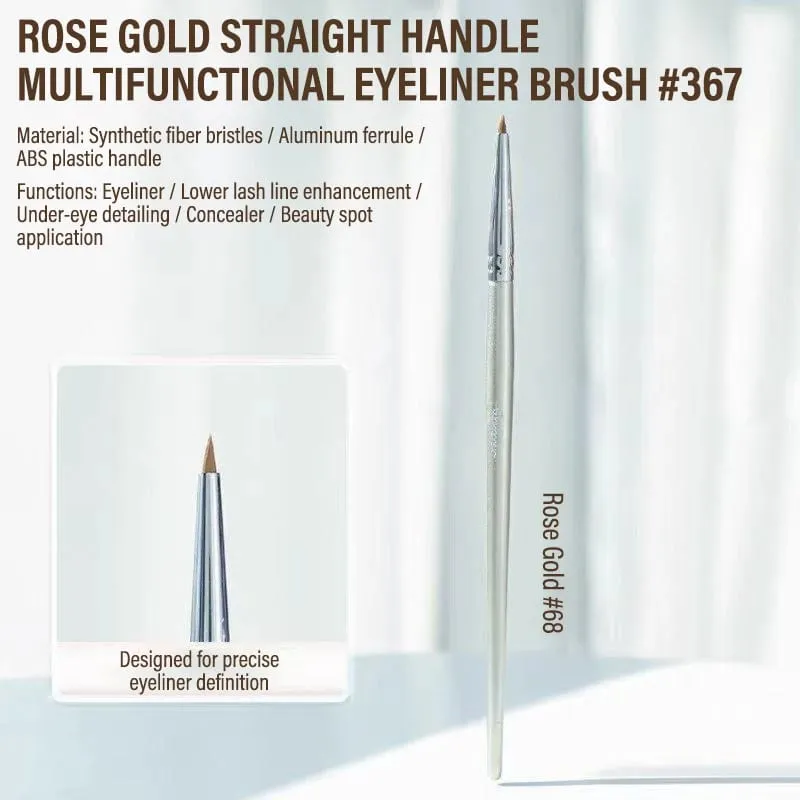 7 Pcs Professional Eye Makeup Brush Set Bent Angled Eyeliner & Concealer Brush Under Eye Aegyo Sal Tear Trough Shadow Tool — image 9