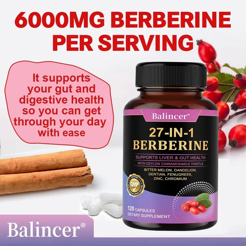Berberine Dietary Supplement - with Ceylon Cinnamon Metabolism Healthy Weight Management Circulatory Health Immune System — image 3