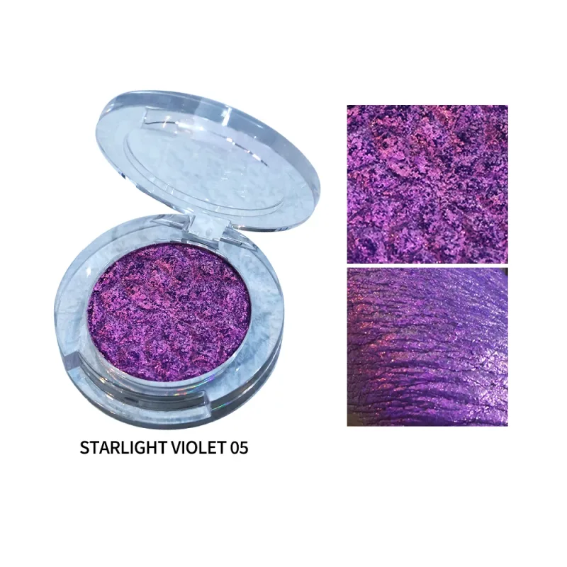 Palette de fard à paupières caméléon pour les yeux-ensemble de fard à paupières pressé Duochrome personnalisable finition nacrée infusée de paillettes Pri — image 11