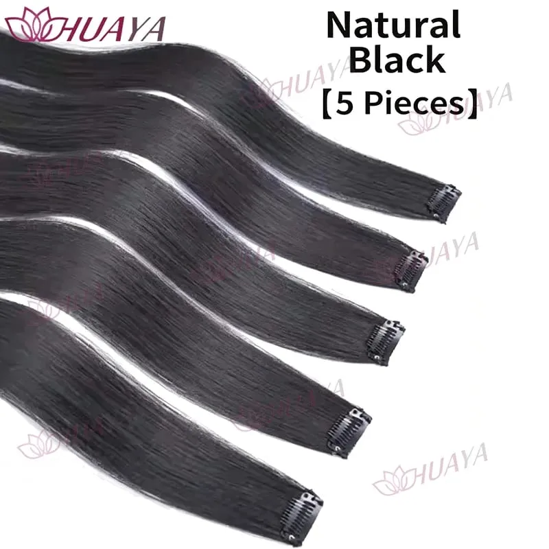 Synthetic 24-inch BB clip-in hair extensions 5 pieces per set one clip per piece seamless hairpieces.Easy and comfortable to w