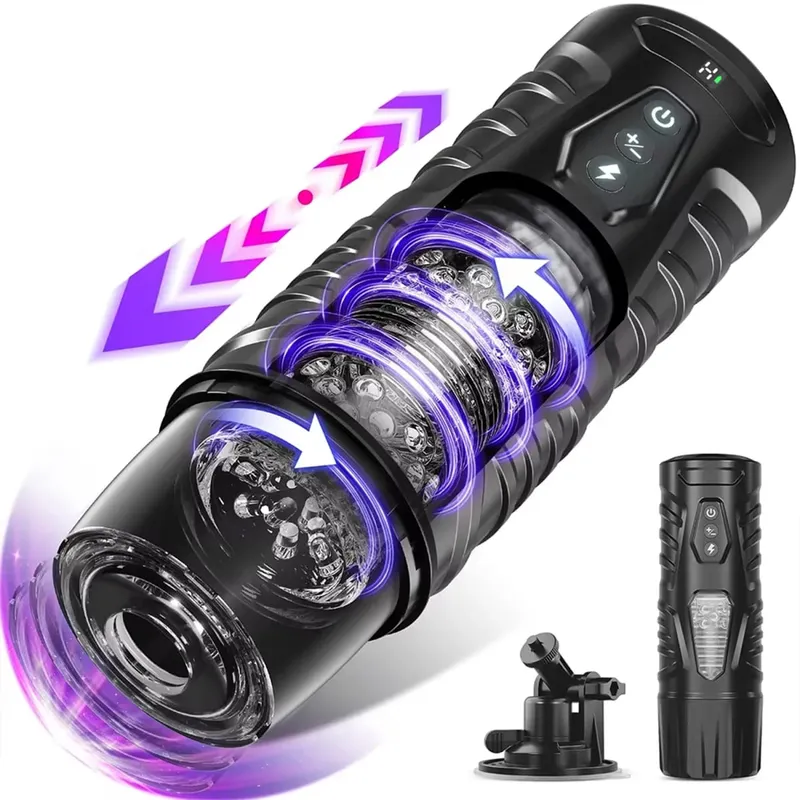 Telescopic Rotating Male Masturbator Automatic Mastubator Cup Vagina Masturbation Equipment Sex Toys for Men Adults Supplies