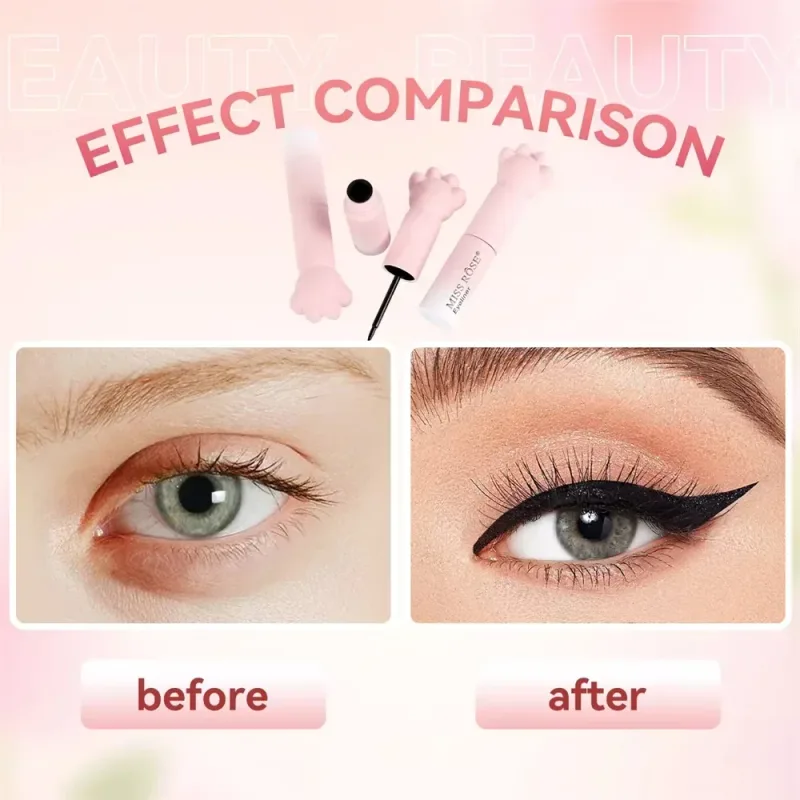 Pink Cat Paw Black Liquid Eyeliner Pen Fast Drying Long-lasting Smudge Proof Makeup Holding Premium Eye Liner Pen Eye Cosmetics — image 5