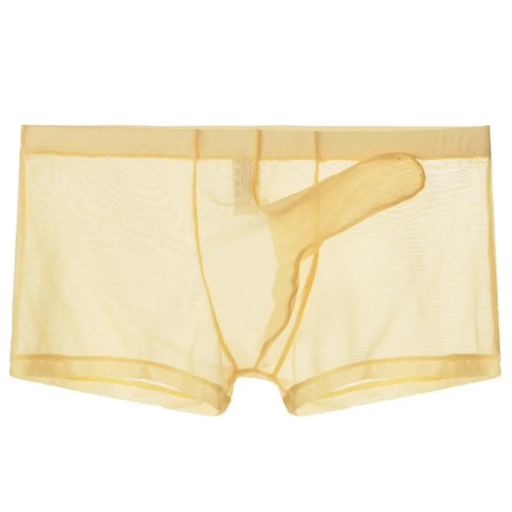 Biancheria intima leggera trasparente da uomo sexy in rete trasparente trasparente con boxer traspiranti, mutandine boxer maschili con separazione di proiettili — image 9