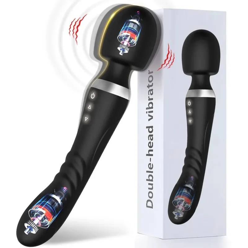 2 IN 1 Powerful AV Vibrator Dildos Wand for Women 10 Modes Clitoris Stimulator G Spot Vagina Massager Adult Sex Toys for Woman