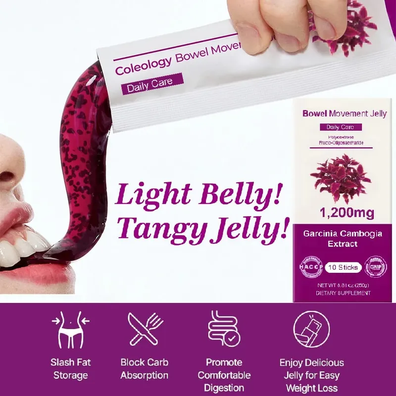 Bowel Movement Jelly (10 Days) - Garcinia Cambogia Jelly Sticks. Grape and Chia Seed. Polydextrose Collagen Hyaluronic Acid — image 2
