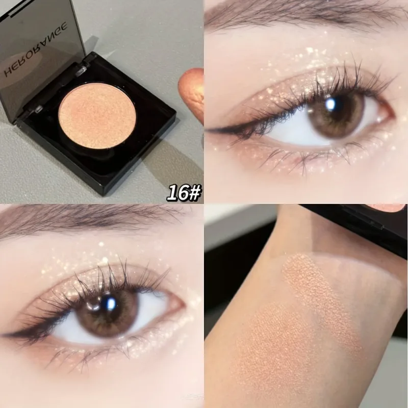 Herorange 16 Color Eyeshadow Highlight Palette Matte Shimmer Orange Brown Pink Champagne Waterproof Portable Festival Mak — image 14