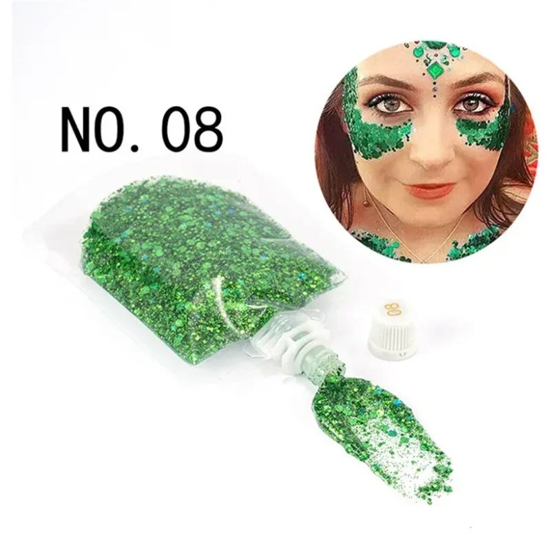 Gel à paillettes pour le visage et les yeux, crème scintillante pour scène, fête, maquillage coloré, lèvres, cheveux, ongles, cosmétique, Festival, fard à paupières, 40ML
