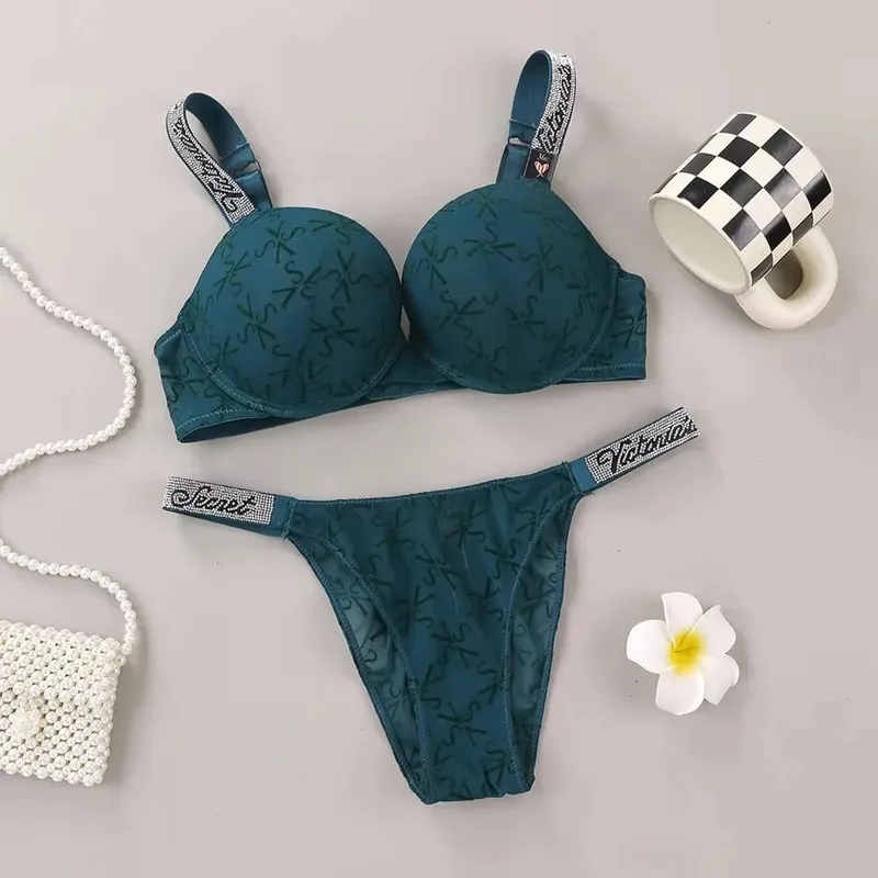 New Bra Panty Set Women Lace Push Up Bralette Seamless Comfortable Breathable Lingerie Home Wear Set Lingerie Set Underwear Set — image 9