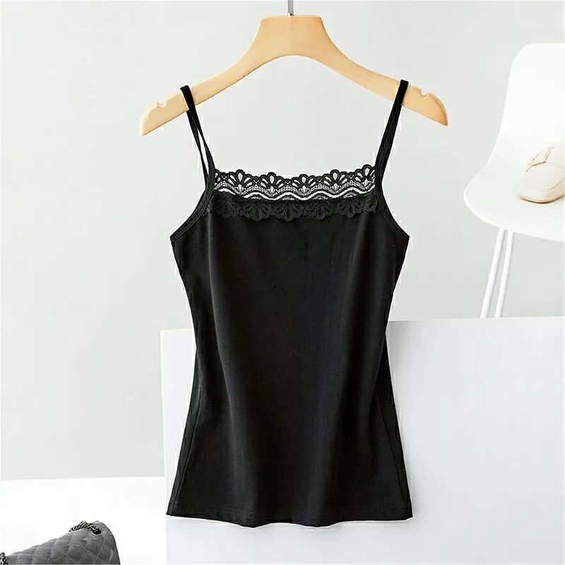 Casual Spaghetti Strap Sommer Tank Tops Med Blonde Slim Cami Top Shirt Sport Undertøj Vest Korset til Damer