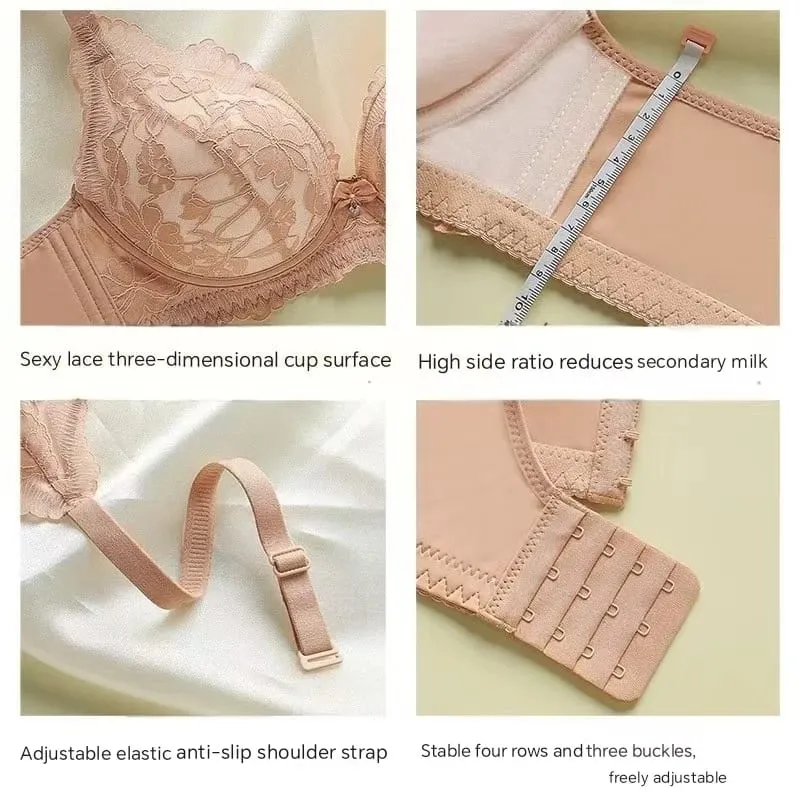Thickened 8cm Push-Up Adjustable Bra without Underwire for Small Breasts Comfortable Gathered Auxiliary Lingerie for Women