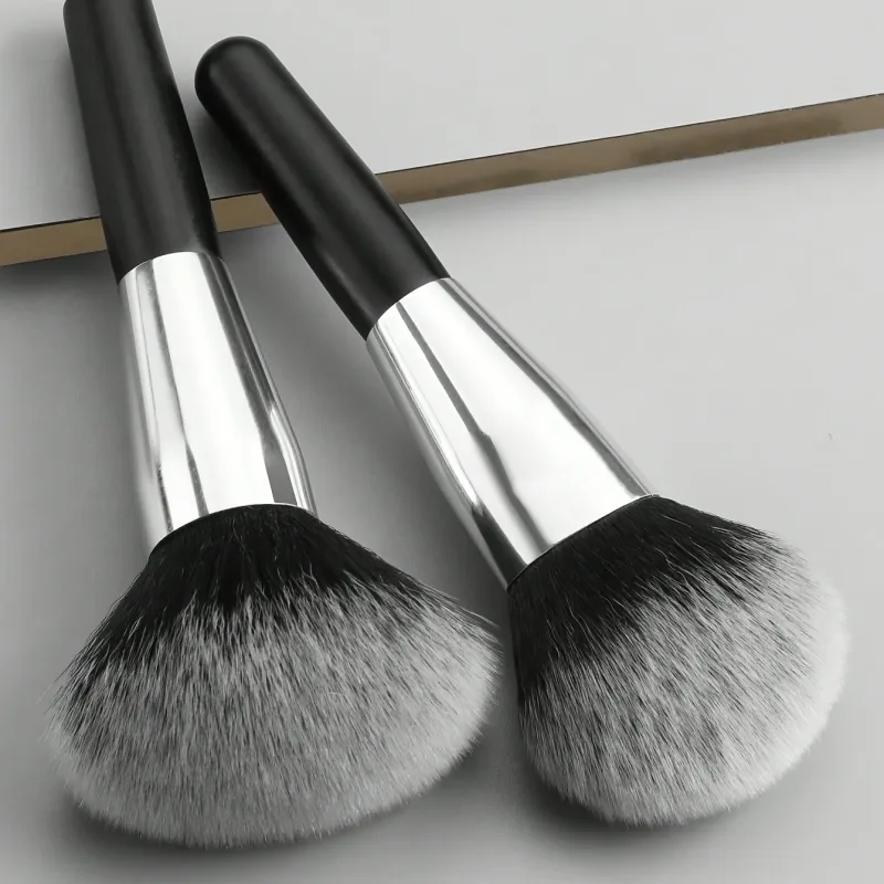 2PCS Travel Makeup Brushes - Powder & Blush Brush Set with Portable Case Vegan Nylon Bristles for On-The-Go Beauty — image 3