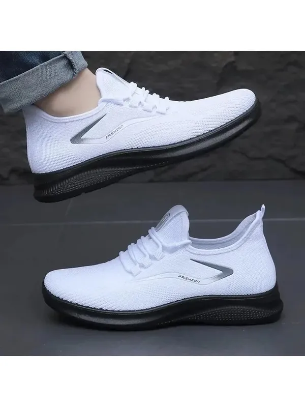 Åndbar luftstrikket øvre slip-on-sko Fleksibel blød, skridsikker sål Casual løbetrænere til hverdagsbrug hele sæsonen — image 3