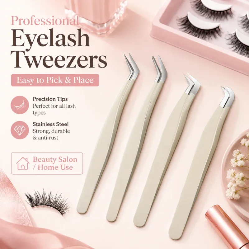 Anti-Static Tweezers Eyelash Extension Professional High Precision Volume Tweezer Stainless Steel Tweezers Antislip Makeup Tool