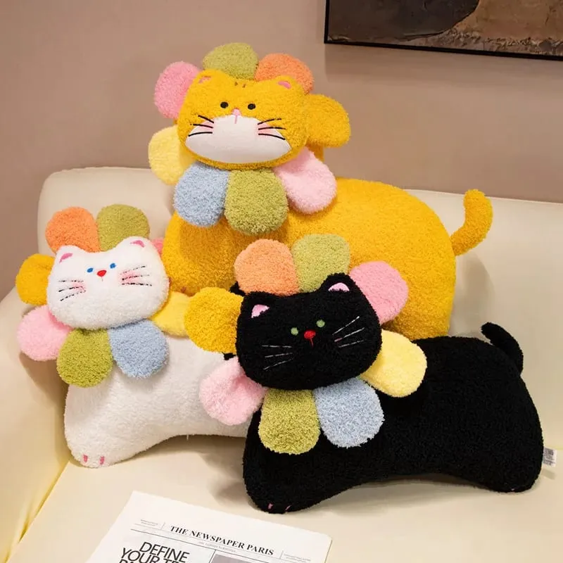 Spotted Cat Plush Pillow Flower Stuffed Cushion 50cm Adorably Soft Sofa Cushion Home Decor Toys Throw Pillow Birthday Gifts — image 2