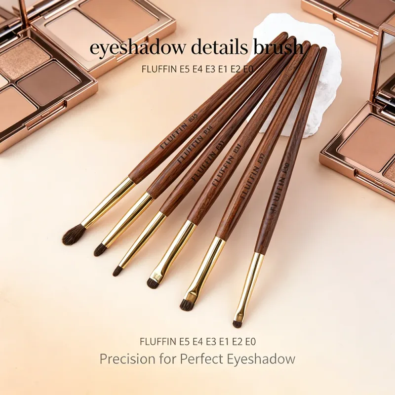 Professional Horse Hair Eyeshadow Crease Blending Brush Eyeliner Smudge Makeup Tool Rosewood Handle Copper Pipe Eye Brushes — image 5