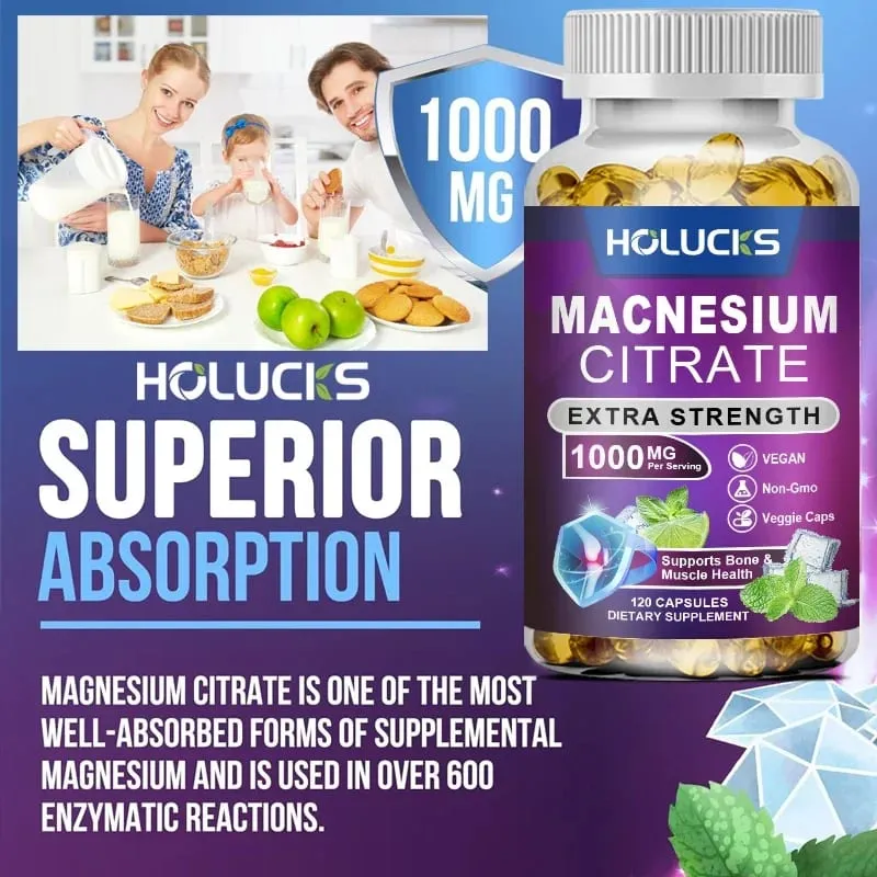 Yimiduk Premium Magnesium Citrate Supplement for Healthy Blood Pressure Bone Density & Overall Wellness Nervous System Vegan — image 7
