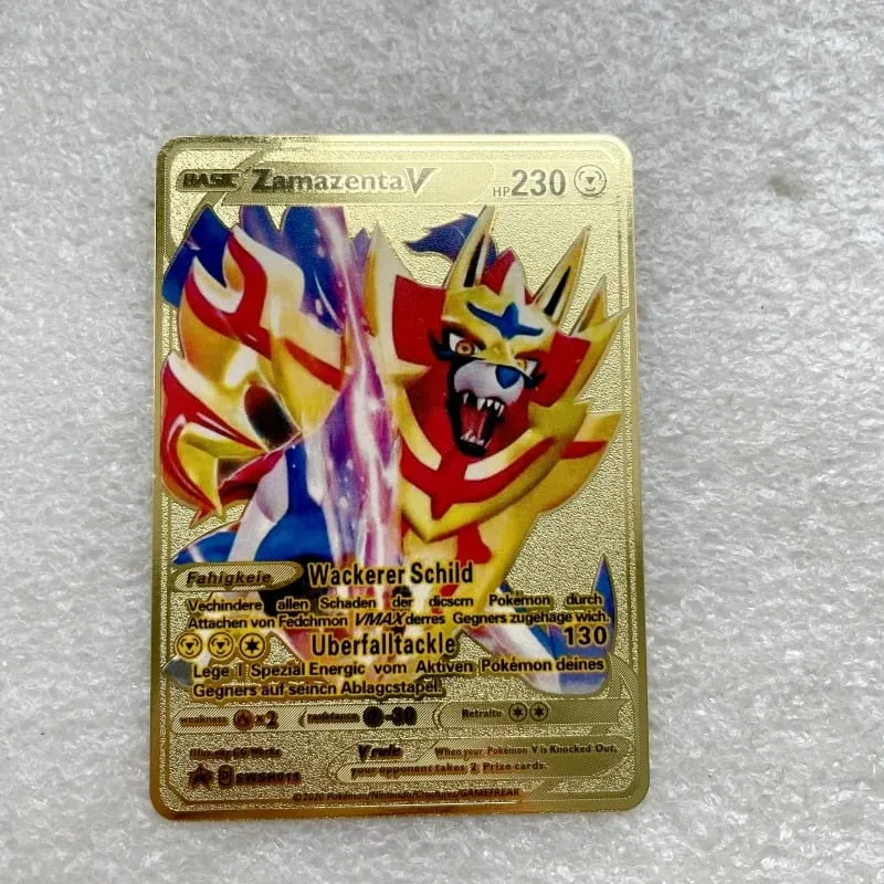Pokemon Card Vmax Metal Pokémon Letters Pikachu Gx Mewtwo Charizard Vstar Anime Games Mga Laruan Golden Iron Playing Card Mga Regalo ng Bata