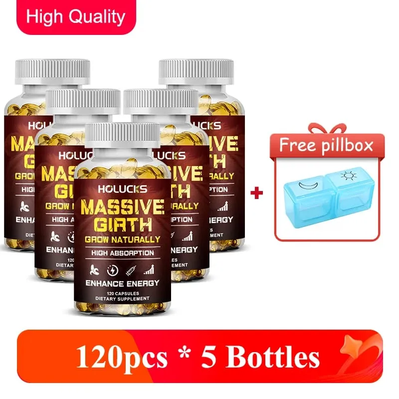 Massive Girth Capsules with Tribulus Maca Ginseng Increase Size Stamina Endurance Peak Physical Performance & Confidence