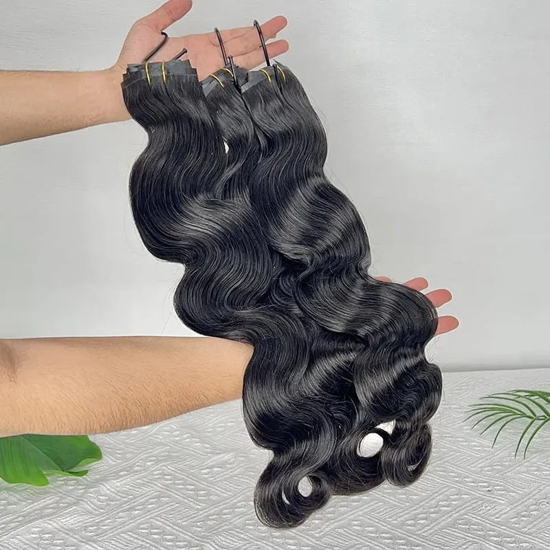 Body Wave Clip in Hair Extensions 100% Human Hair Double Weft Invisible PU Clip In Raw Virgin Hair Hair Full Head 7Pcs/Set