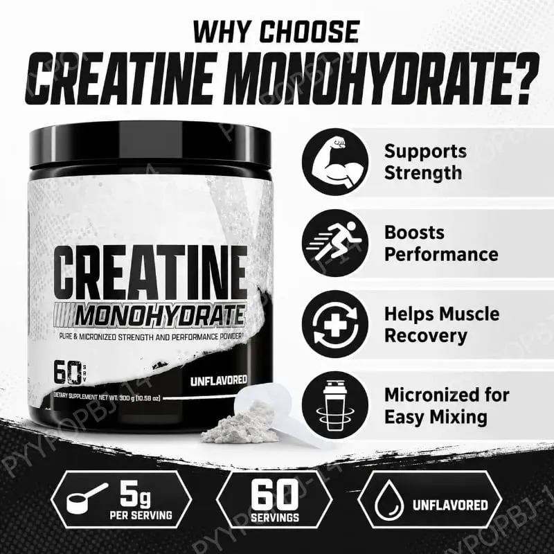 Creatine Monohydrate Powder 5g Per Serving Supports Strength Muscle Recovery Unflavored 60 Servings 300g — image 6