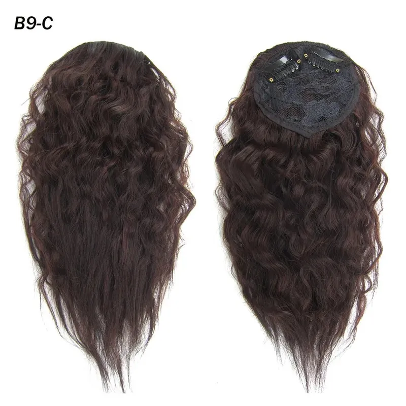 Zolin Short Kinky Curly Hair Bangs Extension With 2Clips One Piece Clip in Hair Black Light Brown Synthetic Hairpiece For Girls — image 5