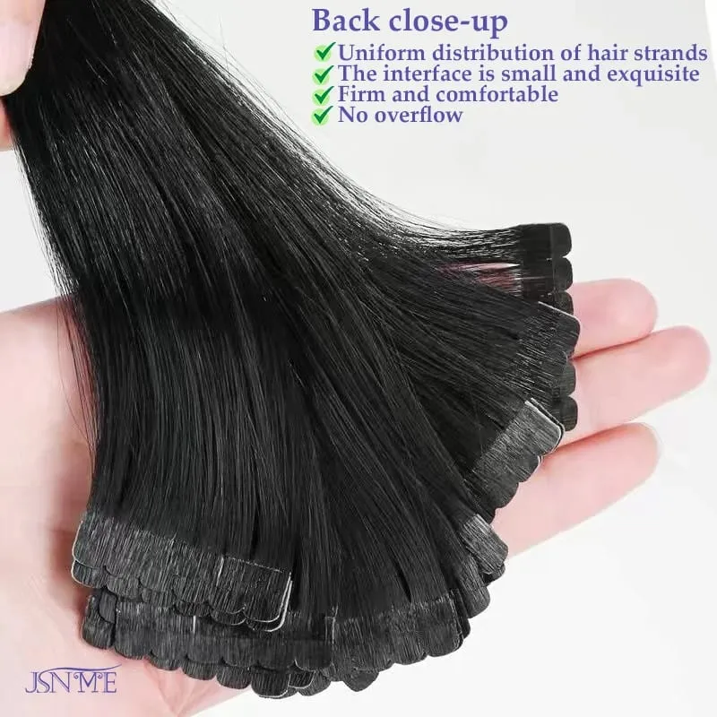 Mini Tape In Hair Extensions Seamless Invisible SKin Weft 100% Remy Human Hair Black Brown Blonde For Salon For Women
